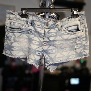 Rue21 Light Blue Patterned Jean Shorts